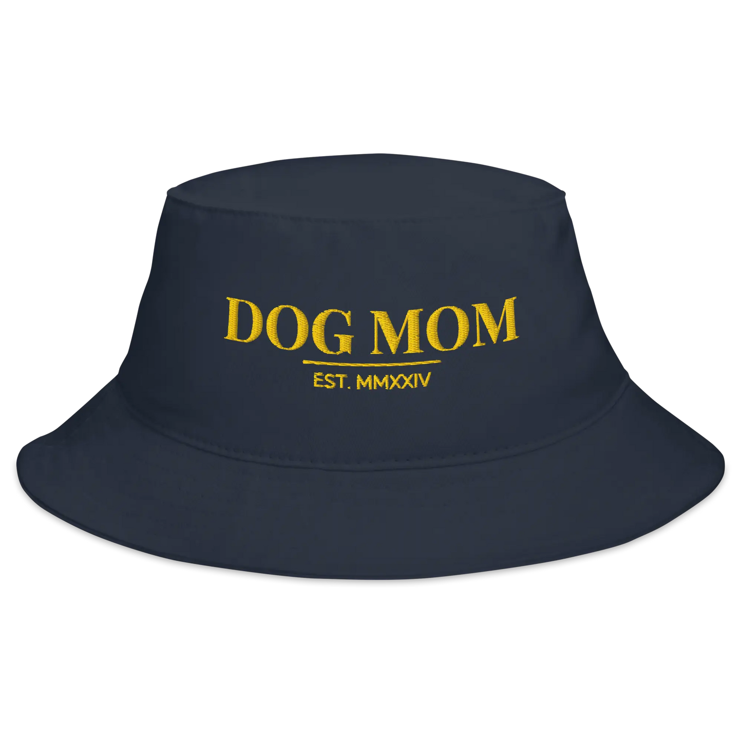dog mom bucket hat in navy color