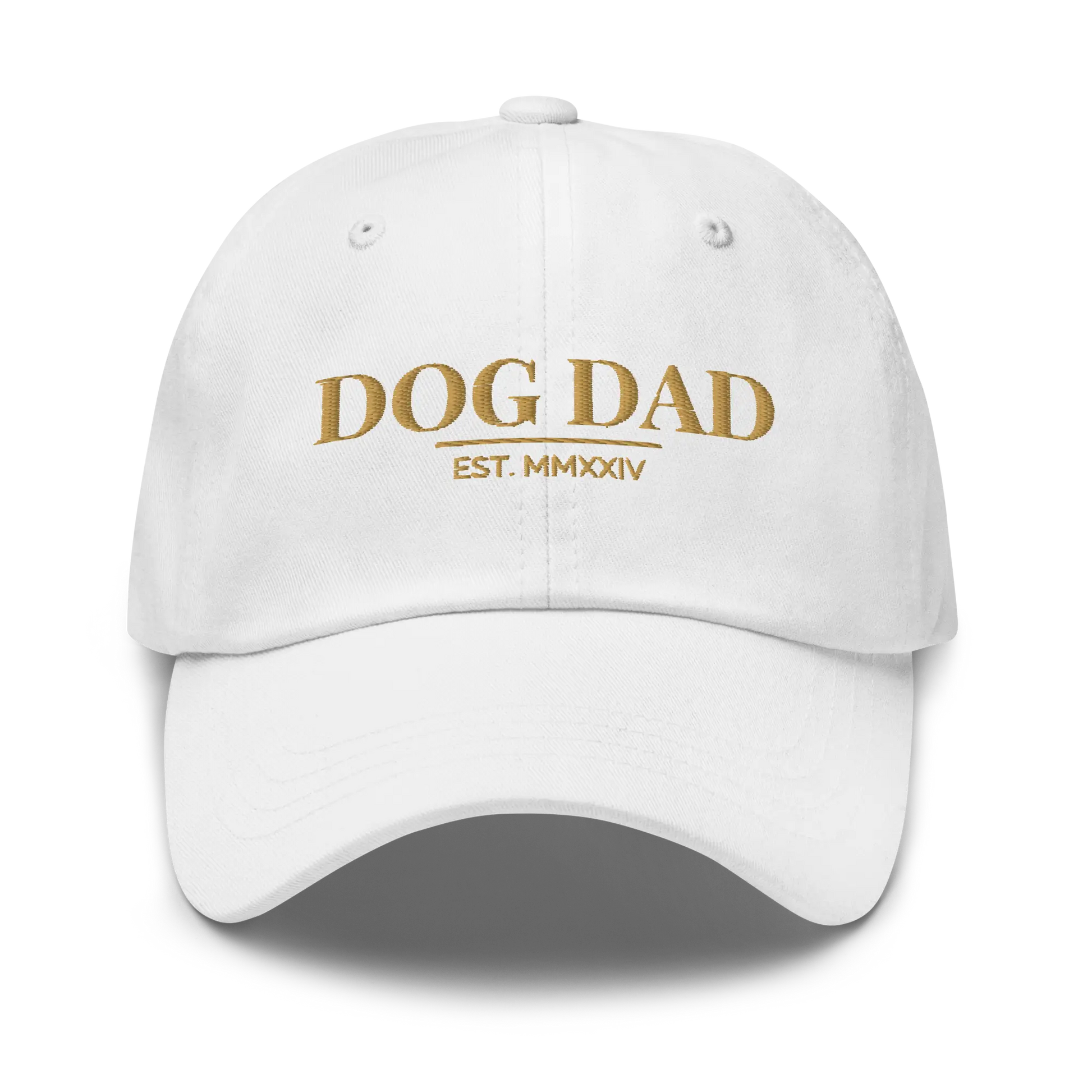 dog dad hat in white