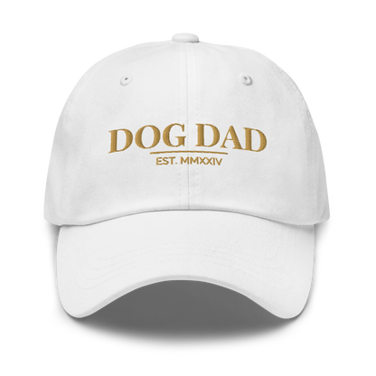 dog dad hat in white
