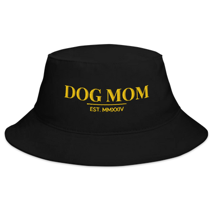 dog mom bucket hat in black color