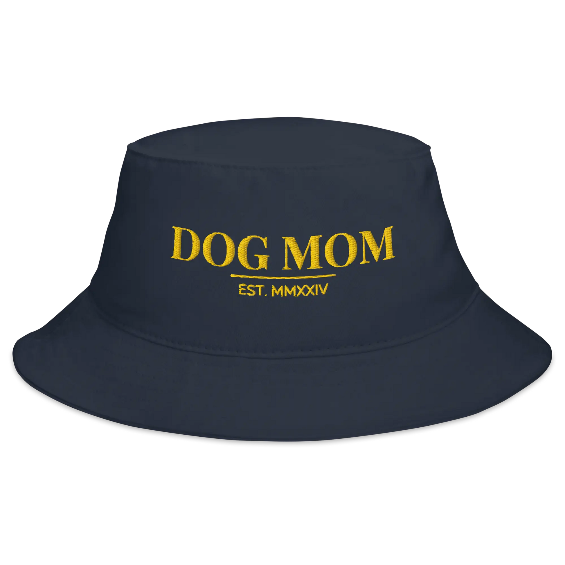 dog mom bucket hat in navy color