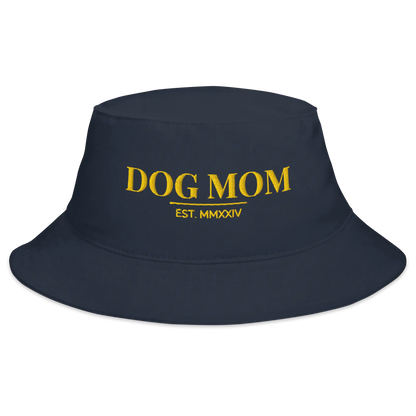 dog mom bucket hat in navy color