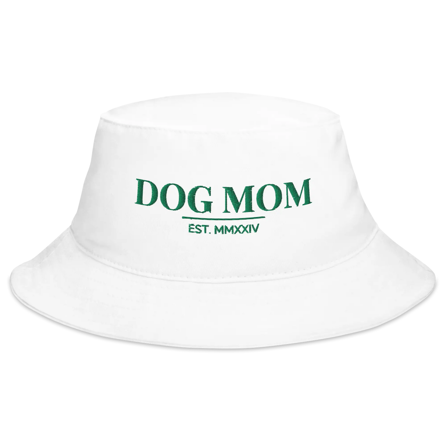 dog mom bucket hat in white color
