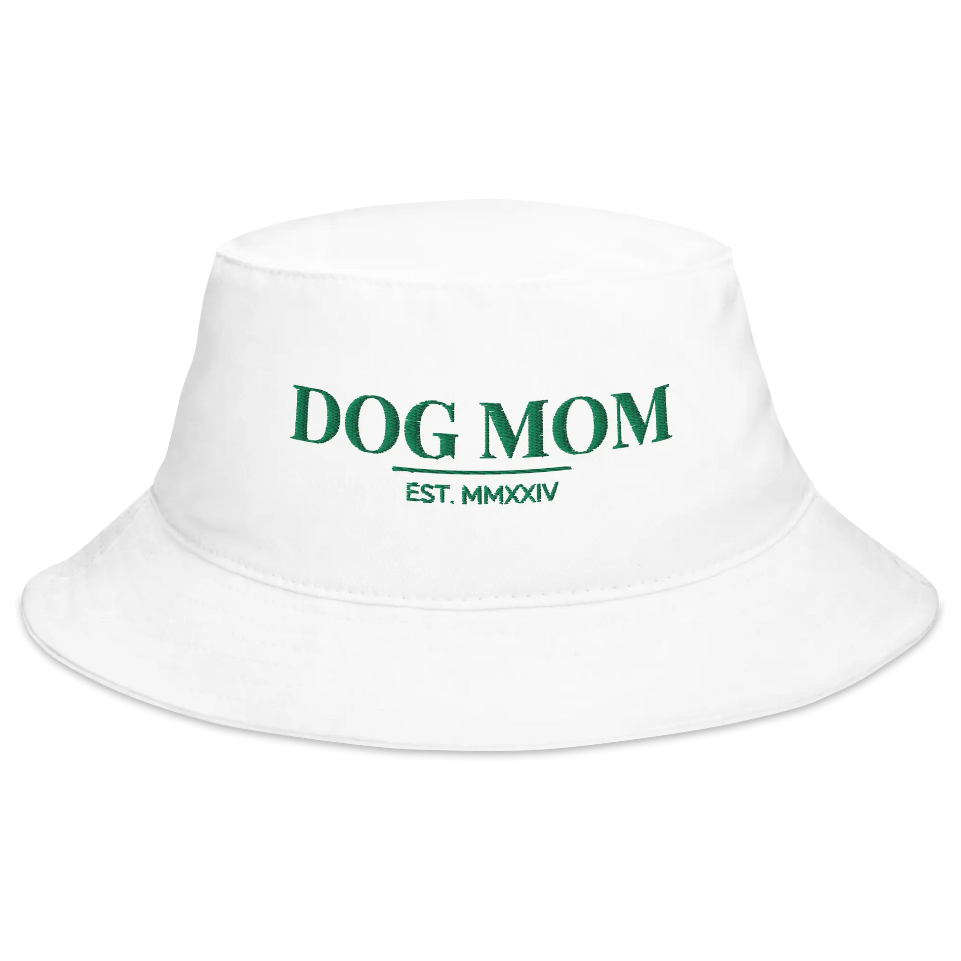 dog mom bucket hat in white color