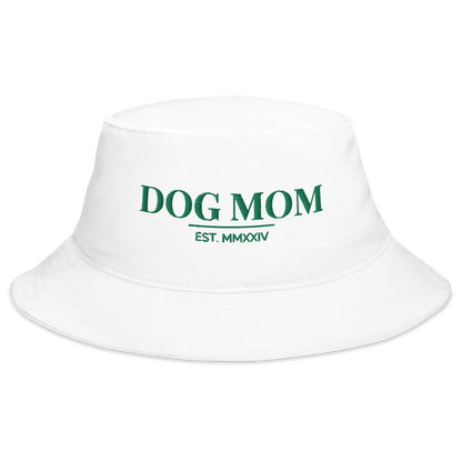 dog mom bucket hat in white color