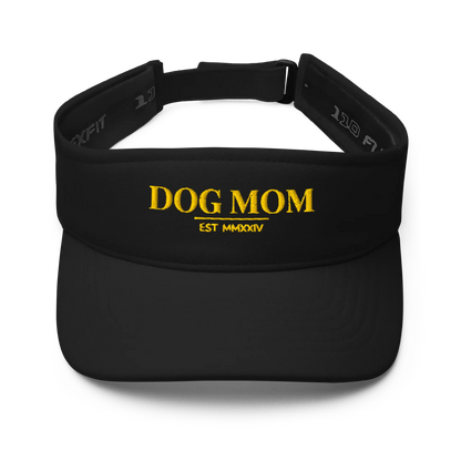 dog mom visor in black with embroidered logo