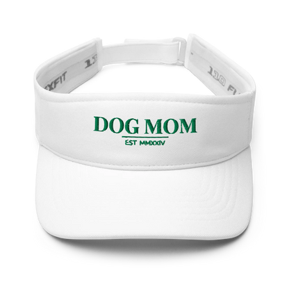 dog mom visor in white with embroidered logo